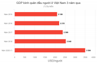 GDP bình quân đầu người của Việt Nam lên 2.540 USD